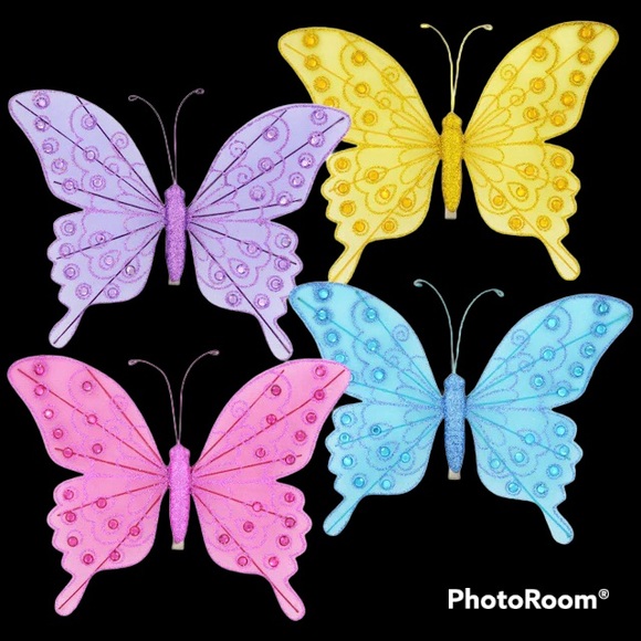 🦋 FLORAL GLITTER BUTTERFLY CLIP 🦋 - Picture 9 of 10